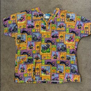 Scrub H.Q. Halloween scrub top